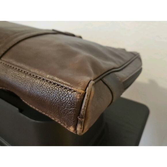 VTG Fossil Brown Leather Bag Briefcase Laptop Messenger READ* 15x12 - Picture 6 of 11
